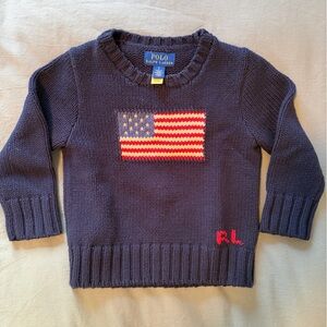 Polo by Ralph Lauren Kid’s Dark Blue Sweater with Flag Design 2T